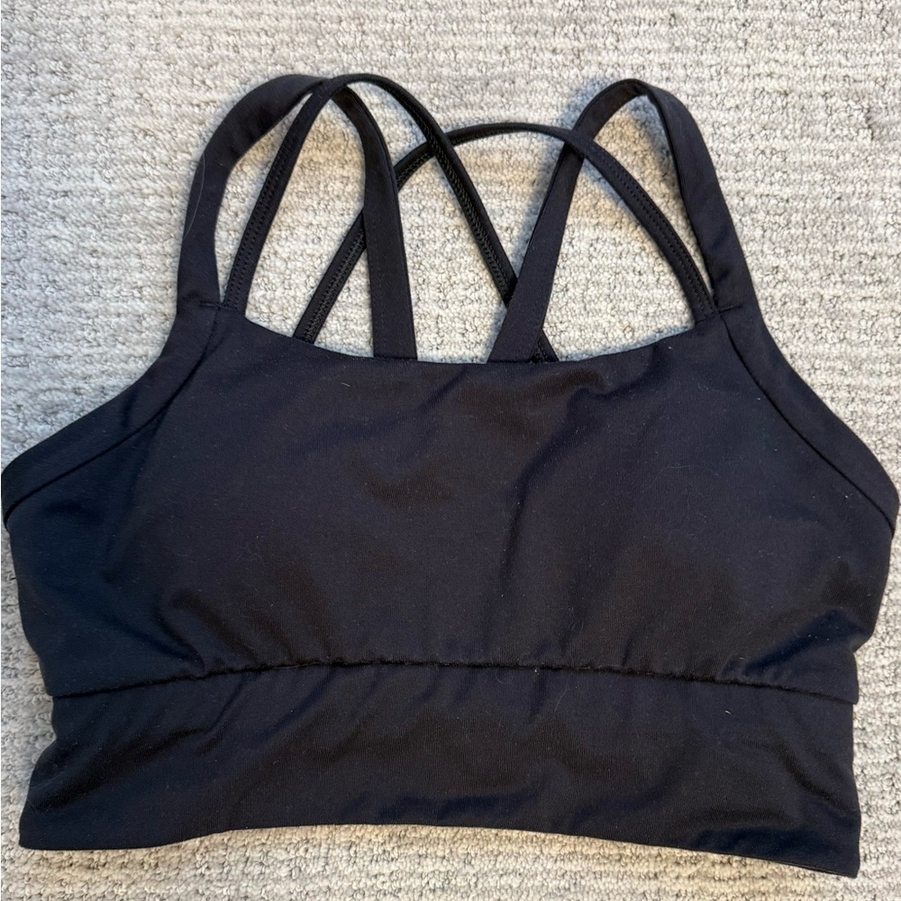 Alpine Design Knit Strappy Sports Bra Charcoal Gray S